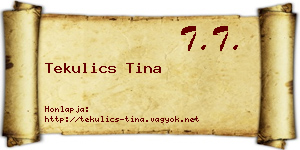 Tekulics Tina névjegykártya